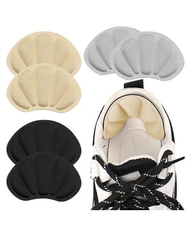 Pinsheng heel shoe cushion 3 pairs self -adhesive heel cushion Self -adhesive shoe cushion heel protection heel cushion sponge heel holder protection against friction and blisters (black gray beige)