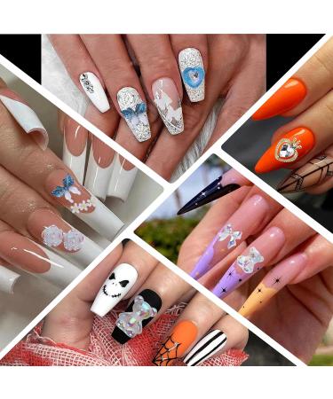 3D Acrylic Nail Charms Kit - Flower Butterfly & Gummy Bear Jewelry | Heart Shaped Flatback Rhinestones | Nail Art Decor with Picker Tools (24 Grids White - Buy Online on GoSupps.com