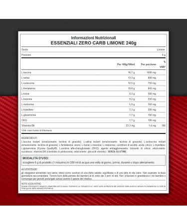  WHY SPORT WHY SPORT ESSENTIALS ZERO CARB - Essential Amino Acids with Vitamin B6 and Glutamine - Raspberry Flavor - 240g - Buy Online on GoSupps.com