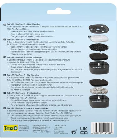 Tetra FF FilterFloss Small - Premium Fine Filter Fleece for Tetra Aquarium EX 400 Plus to 1000 Plus | International Shipping Available - Buy Online on GoSupps.com