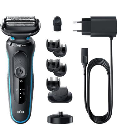 Buy Braun Series 5 CS Razor for Men - Electric Shaver with 3 Flexible Blades & Beard Trimmer | M4500CS Turquoise & 53B Black - International Shipping Available - Buy Online on GoSupps.com
