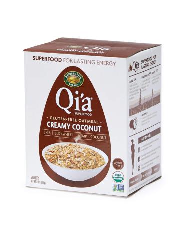 Nature’s Path Qi'a Superfood Creamy Coconut Instant Oatmeal, Healthy, Organic & Gluten Free, 6 Pouches per Box, 8 Ounce (Pack of 6)