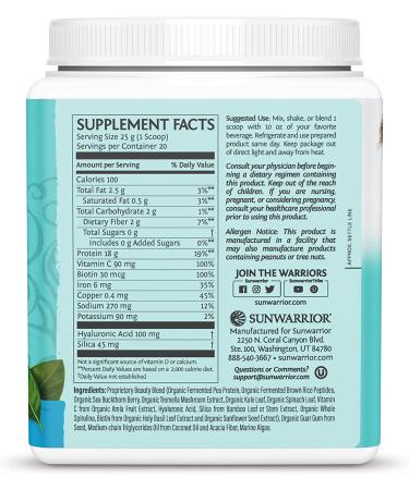Sunwarrior Protein Classic Plus â€“ Natural Plant-Based Protein Powder 1.65 lb (750g) - Buy Online on GoSupps.com