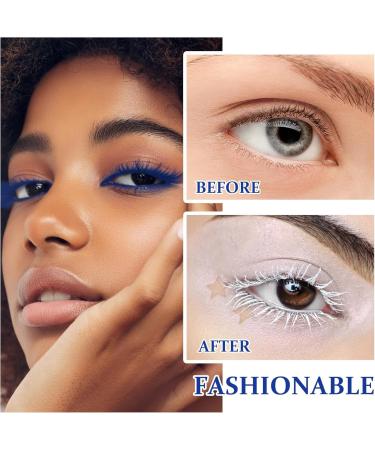 3PCS White Purple Blue Mascara Set Colored Mascara Waterproof Long Lasting Volumizing Thick Lengthening Curling Defining Charming Mascara Makeup Gift for Women Girls - Buy Online on GoSupps.com