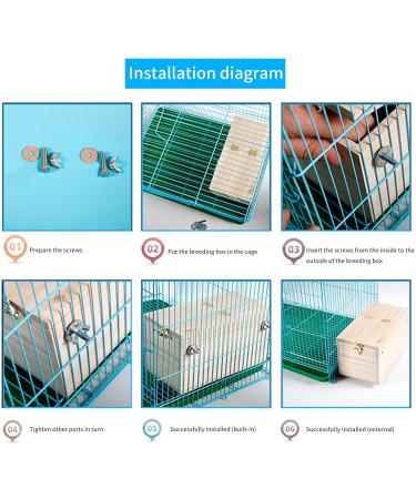 Budgie Nesting Box: Natural Wood Breeding House with Stainless Steel Feeding Spoon for Lovebirds, Budgies, Finch - Aviary Cage Bird Nests for Mating - Buy Online on GoSupps.com
