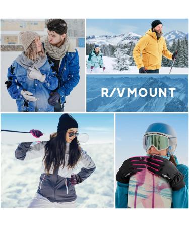 Rivmount Waterproof Touchscreen Winter Gloves for Men & Women | Warm Windproof Thermal Ski Gloves RSG601 in Dull Black - Buy Online on GoSupps.com