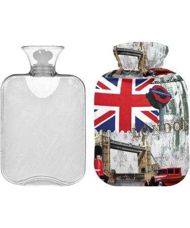 Naanle Tower Bridge London Heat Bottle - 1L Transparent Hot Water Bottle for Bed Hand & Feet Warmer Pain Relief & Cold Therapy - Buy Online on GoSupps.com