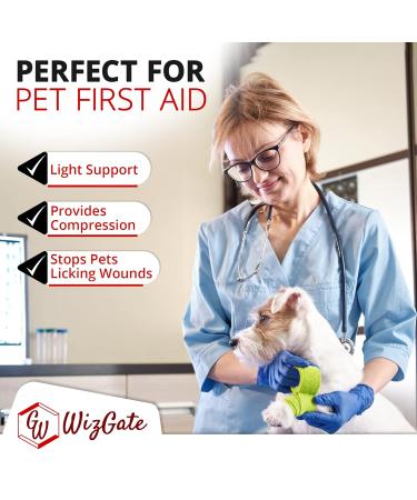 WizGate Vet Wrap 8Pcs Assorted 5cm x 4.5m Non-Woven Cohesive Bandages - Self-Adhesive, Breathable & Stretchable Rolls for Pets & Humans - Ideal for Sprains, Swelling & More - Buy Online on GoSupps.com