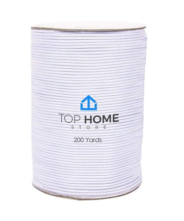 Elastic Thread 2mm 200 Yards by Top Home Store - String Roll for Sewing  Jewelry  Bracelet Making - Stretchy Polyester and Latex Bead String - Easy to Cut Beading Cord for Craft Projects   White