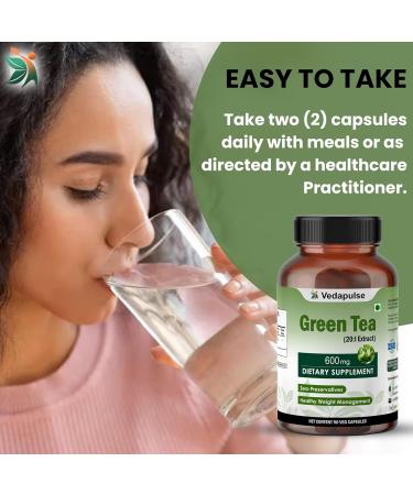 Vedapulse Green Tea Capsules with Herbs Extracts || Cruelty Free || Zero Preservatives || 90 Capsules per Bottle || Use Twice a Day - Buy Online on GoSupps.com