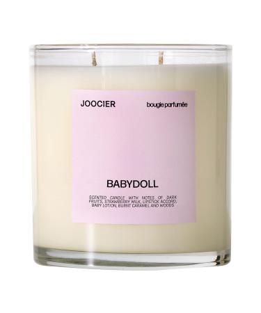 JOOCIER | Babydoll Candle- Strawberry Milk  Dark Fruits  Burnt Caramel  Lipstick  Lotion | Cry Baby Perfume Milk Inspired 10 oz 70+ Hour Double Wick luxury home fragrance scented candle pink aesthetic