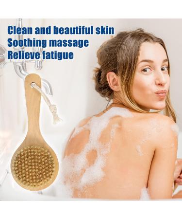 VOCOSTE Bath Brush Back Scrubber Wood - Short Handle Brown 7.9 Inches - Buy Online on GoSupps.com