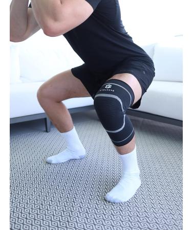 Compression Knee Sleeves - Joint Pain Relief & Support for Men & Women | XL & XXL Sizes for Workouts - Buy Online on GoSupps.com