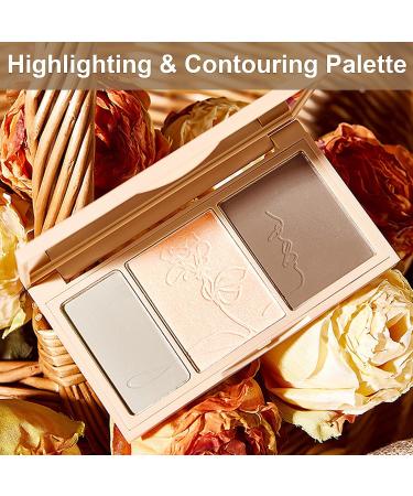 JUTQUT Highlighter Contour Palette 2-in-1 | Matte & Shimmer Face Makeup | Vegan Glow Finish with Brush - International Shipping - Buy Online on GoSupps.com