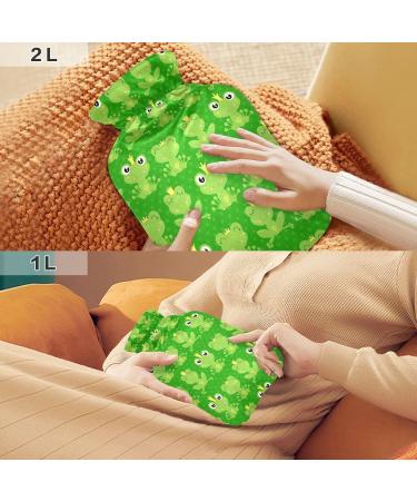 Hot Water Bottles with Frog Cover - 2L Pain Relief & Warmth for Cramps & Cold Feet - Buy Online on GoSupps.com