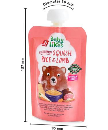Organic Butternut Squash Rice and Lamb Baby Puree - 130g | Halal | 7+ Months - Buy Online on GoSupps.com