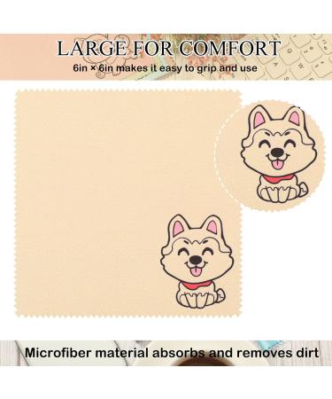 20 Pcs Microfiber Cleaning Cloths - Cute Dog Design Soft Multicolor Eyeglasses & Lens Cleaner 6x6 Inches - Ideal for Screens & Glasses - Buy Online on GoSupps.com