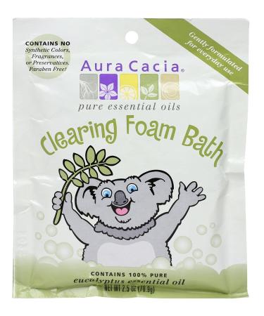 Aura Cacia Aromatherapy Foam Bath Clearing with Eucalyptus 2.5 ounce packet (Pack of 6)