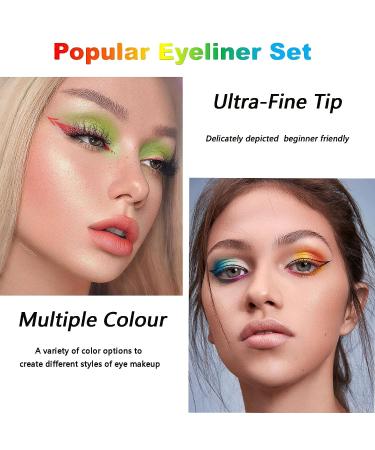4 Colors Matte Waterproof Eyeliner Pen Set - Metallic Glitter Pencil Kit for Women - Buy Online on GoSupps.com