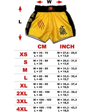Muay Thai Shorts JKD Wing Chun Dragon Boxing Trunks X-Large - Kickboxing, Thaiboxing, MMA - Buy Online on GoSupps.com