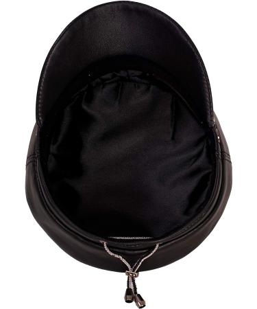 Mumcu's Black Leather Women's Fisherman Style Visor Beret Newsboy Cap - Buy Online on GoSupps.com