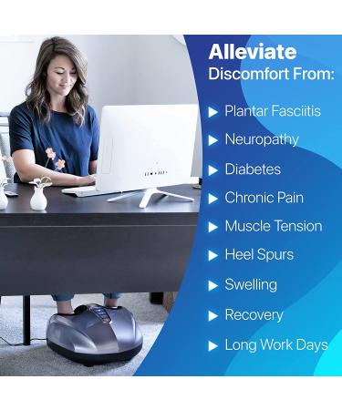 MIKO Foot Massager Machine - Deep-Kneading Compression Shiatsu with Heat for Plantar Fasciitis & Neuropathy - Men Size 13 Grey - Buy Online on GoSupps.com