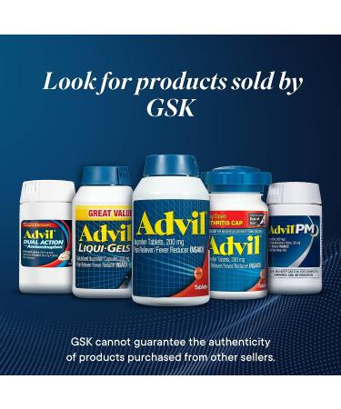 Advil Pain Reliever: Ibuprofen 200mg Tablets for Headache, Backache, Menstrual & Joint Pain - 24 ct - Buy Online on GoSupps.com