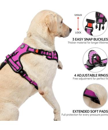 Nestroad Large Dog Harness & Leash Set - Rose Red | Adjustable Size L (Neck 38-48cm Breast 48-74cm) | Includes Car Seat Belt for Large Dogs - Buy Online on GoSupps.com
