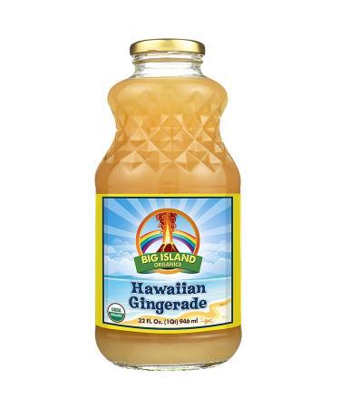 Big Island Organics Hawaiian Gingerade Made with 100% USDA Organic Ginger Juice & Lemon Juice Natural Remedy with Fresh Ginger Juice 32 oz (Single Bottle)