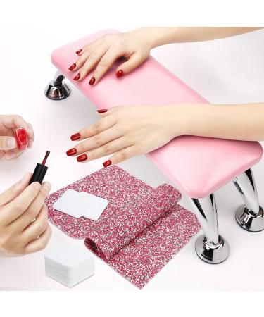 Arm Rest for Nails Hand Rest for Nails Leather Nail Arm Rest Cushion Manicure Hand Pillow with Nail Wipes Acrylic Nail Hand Rest Detachable Professional Nail Supplies for Nail Tech(Pink)