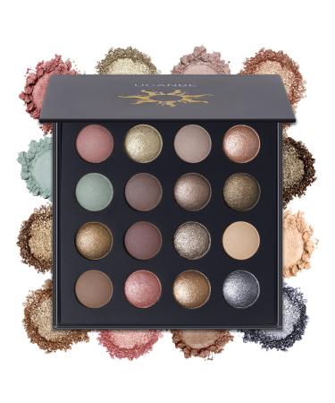 UCANBE Fards Paupi res Uniques Cuits 16 Couleurs Nude avec des Reflets Mats et M talliques Palette de Maquillage Tr s Pigment e et Longue Dur e