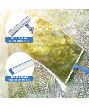 UYEXM Window Squeegee Cleaner Professional Window Cleaning Tool Kit Squeegee and Scrubber with 53inch Stainless Steel Pole Removable Glass Cleaning Tools for Car Home Window - Buy Online on GoSupps.com