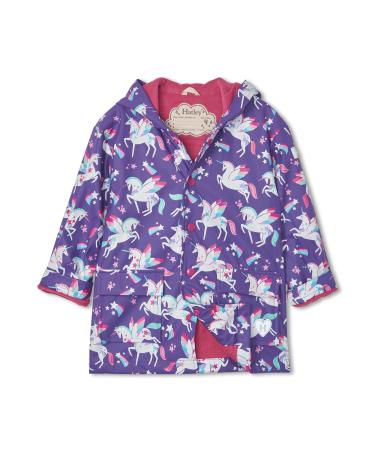 Hatley Girls' Printed Raincoat 12 Years Rainbow Winged Unicorns