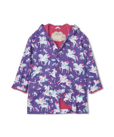 Hatley Girls' Printed Raincoat 8 Years Rainbow Winged Unicorns
