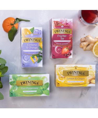 Twinings Lemon & Ginger Tea - 25 Bags x 1.5g - Herbal Mixture - Pack of 3 (Total 37.5g) - International Shipping Available - Buy Online on GoSupps.com