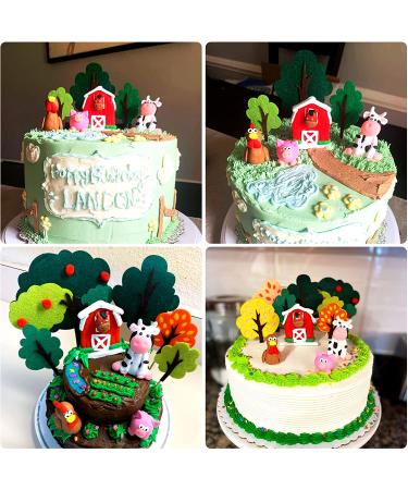 JeVenis Farm Animal Cake Topper Set - 11 PCS Cow Theme Decor for Baby Shower & Birthday Party - Buy Online on GoSupps.com