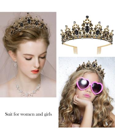 SuPoo Birthday Girl Crown Set - Black Tiara with Rhinestones Headband for Women - Perfect for Parties, Halloween, and Birthdays - Buy Online on GoSupps.com