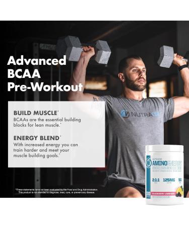 NutraOne Amino Energy BCAA Powder - Best Pre-Workout Supplement with Caffeine Strawberry Watermelon Flavor 30 Servings | Boost Energy & Recovery - Buy Online on GoSupps.com