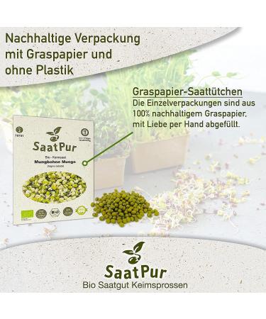 SaatPur Organic Sprouts Assortment - 3 Organic Varieties: Mungo Mung Bean Daikon Radish & Buckwheat Fitness Mix for Health & Wellness - Buy Online on GoSupps.com