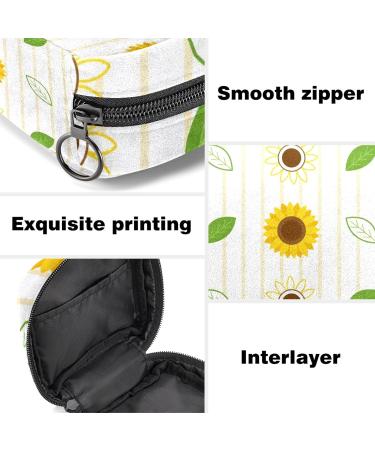 Sunflower Stripe Menstrual Pad Storage Bag - Portable Sanitary Napkin Pouch for Women - Color 8 - Buy Online on GoSupps.com