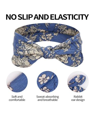 Boho Cloth Headbands for Women - 3 Pack of Knotted Head Bands - Non Slip Hairbands for Workout - Elastic Bandana Hair Accessories - Buy Online on GoSupps.com