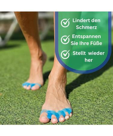 Stepcomfort Toe Spreader & Corrector - 4 pc Hallux Valgus Elastic Bale Silicone Separator for Hammer Toe Realignment (Blue) - Buy Online on GoSupps.com