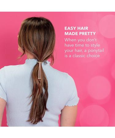Pulleez Pony Party Sliding Ponytail Holder Set of 4 - Gold Metal Charms - Elastic Hair Tie Bracelet - Buy Online on GoSupps.com