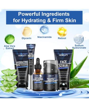 Mens Skin Care Kit Skin Care for Men Deep Hydrate Moisturize Firm Skin Gentle Men's Facial Skin Care Routine Kit for Men Christmas Valentines Birthday Gifts for Him Boyfriend Husband Fathers Dad 5 Piece Set - Buy Online on GoSupps.com