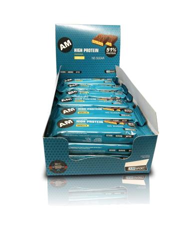 AM Sport High Protein Bar 51% Protein NO SUGAR 24 bars of 50 g