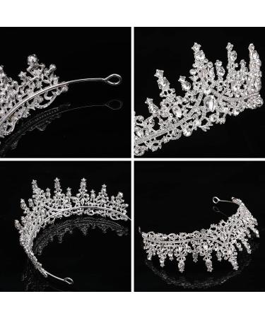 Silver Rhinestone Wedding Crown Tiara for Bride - Prom, Pageant, Quinceanera & Halloween Hair Accessory - Buy Online on GoSupps.com