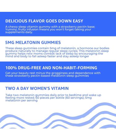 Baby Blues: Sleep Vitamins for Moms - 5mg Melatonin Strawberry Flavored Gummies - Buy Online on GoSupps.com