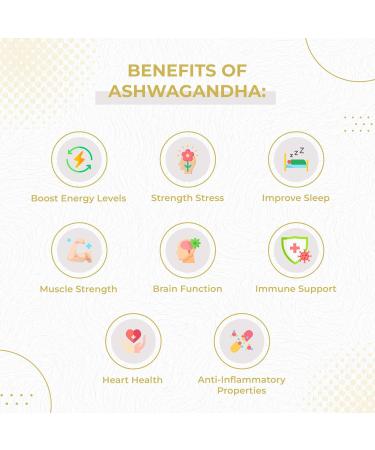 Foods For Gut Ashwagandha | 1300 mg Per Serving 120 Capsules | Organic | Free of Top Allergens | Immune Support | Stress Relief | Energy & Mood Support - Buy Online on GoSupps.com