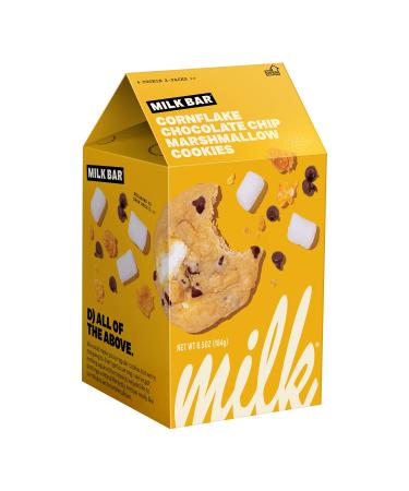 MILK BAR Chocolate Chip Cookie with Gooey Marshmallow and Crunchy Cornflakes, 4 individually wrapped packs of two cookies each