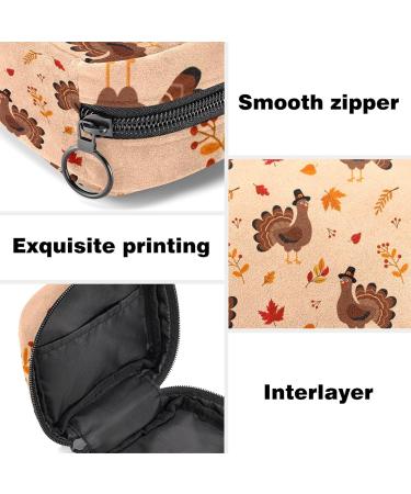 Turkey Leaves Menstrual Cup Pouch | Sanitary Napkin Storage Bag | Portable Period Kit Bag - Color 1 - Buy Online on GoSupps.com